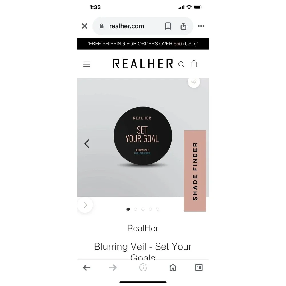RealHer Blurring Veil Set Your Goal Blue Light Defense Setting Powder NEW